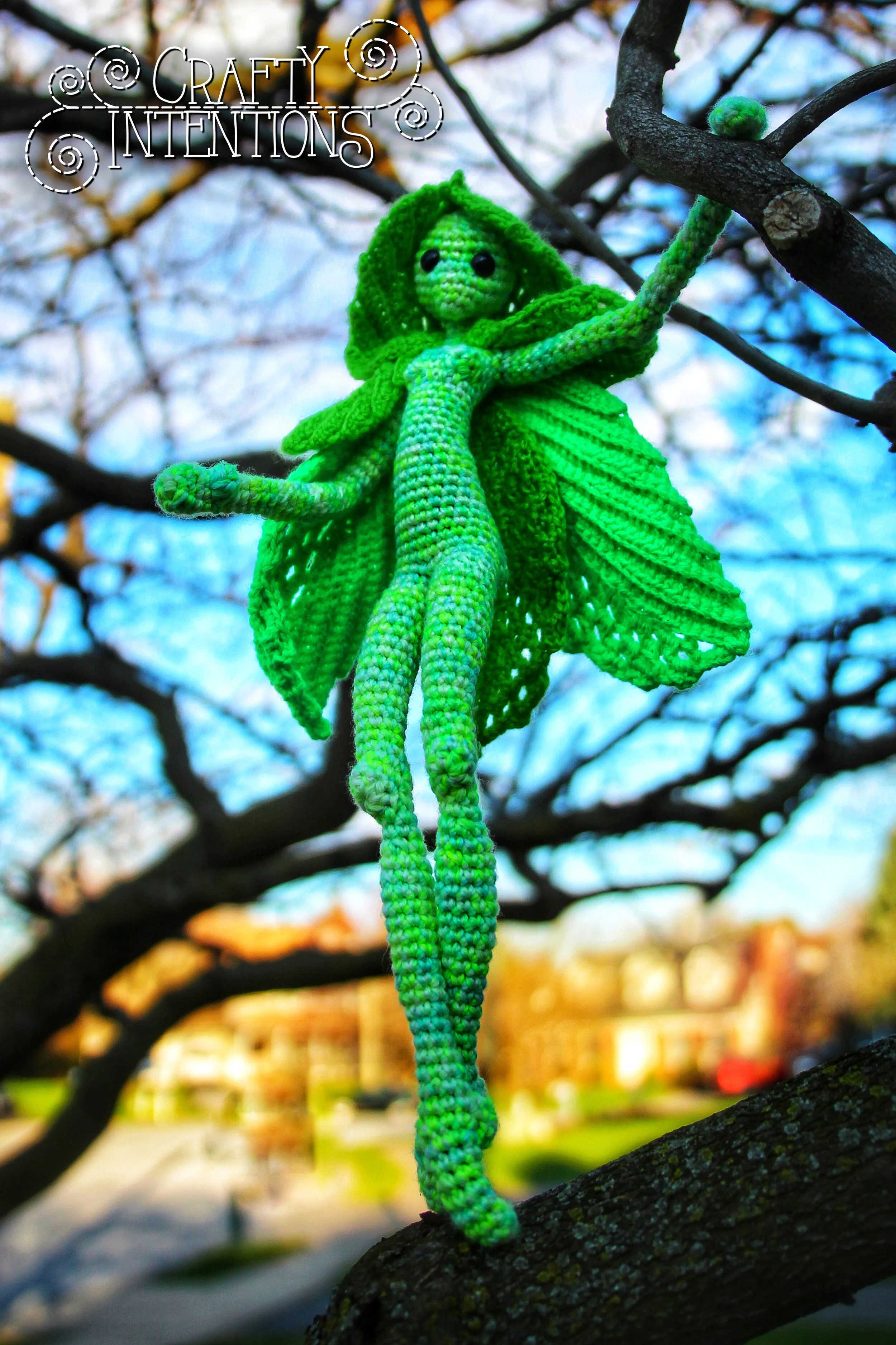 Green leaf pattern cloak（ロングマント） マキシ フード付きウール コート マント、100% ウール、マキシ